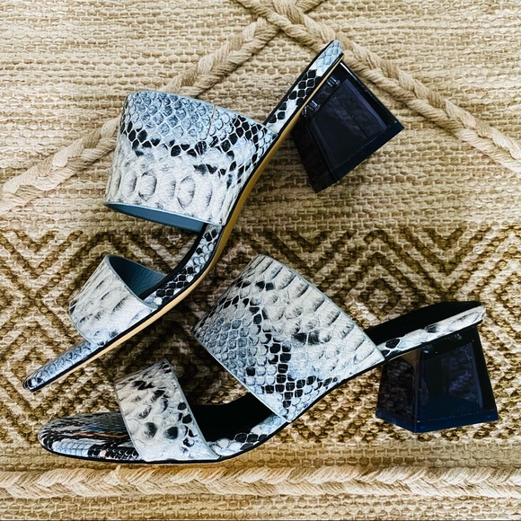 New French Connection Lucite Heel Dress Sandals - Picture 2 of 10